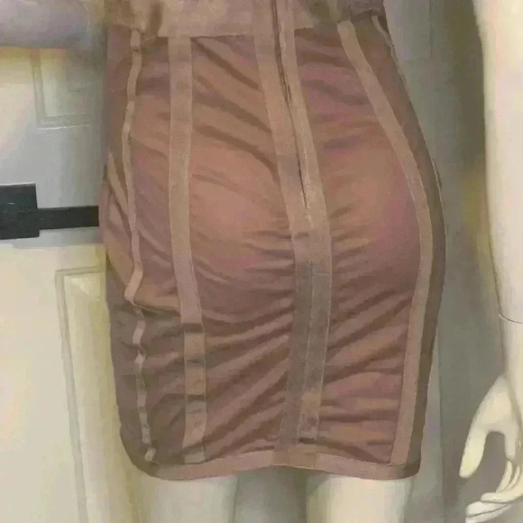 Misguided Women’s Mesh Bandage Corset Detail Mini Dress stretchy material. - Picture 9 of 14